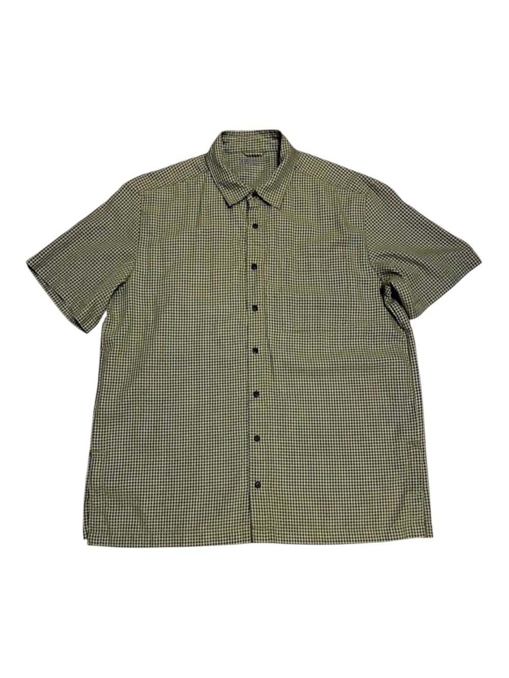 511 TACTICAL Olive Green Check Select Covert Snap Button Short Sleeve Shirt Sz L